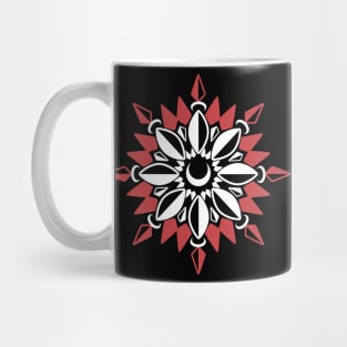 Abstract Moon Flower Print (Red) Mug